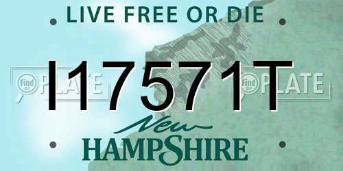 I17571T New Hampshire License Plate