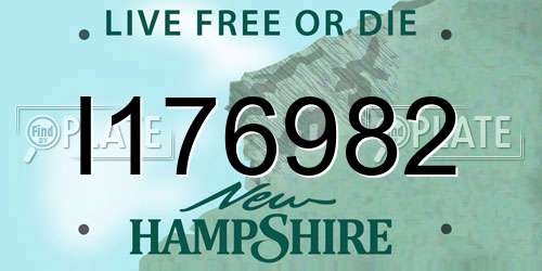 I176982 New Hampshire License Plate