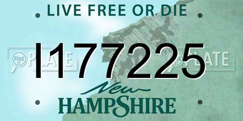 I177225 New Hampshire License Plate
