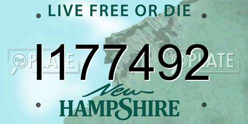 I177492 New Hampshire License Plate
