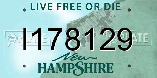 I178129 New Hampshire License Plate