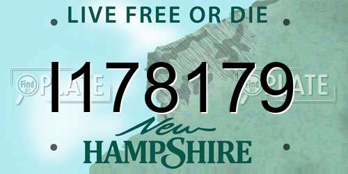 I178179 New Hampshire License Plate