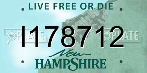 I178712 New Hampshire License Plate