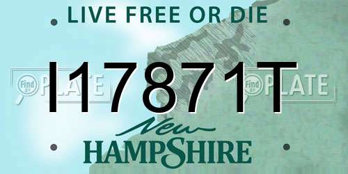 I17871T New Hampshire License Plate
