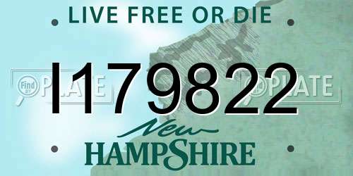I179822 New Hampshire License Plate