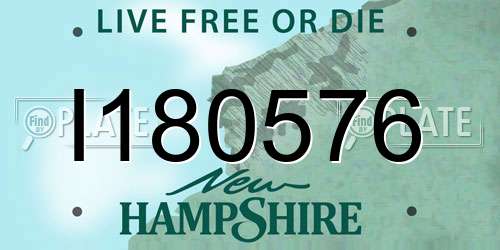 I180576 New Hampshire License Plate