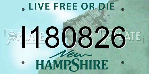 I180826 New Hampshire License Plate