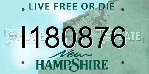 I180876 New Hampshire License Plate