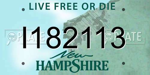 I182113 New Hampshire License Plate