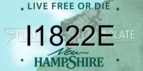 I1822E New Hampshire License Plate
