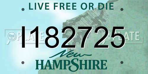 I182725 New Hampshire License Plate