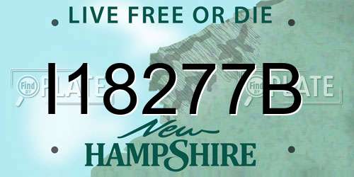 I18277B New Hampshire License Plate