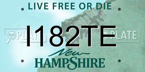 I182TE New Hampshire License Plate