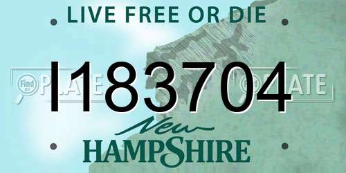I183704 New Hampshire License Plate