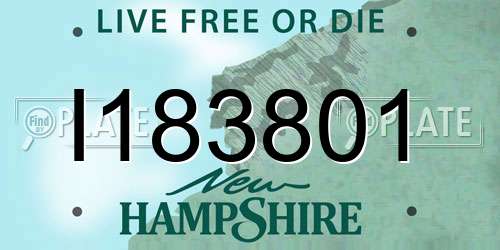 I183801 New Hampshire License Plate