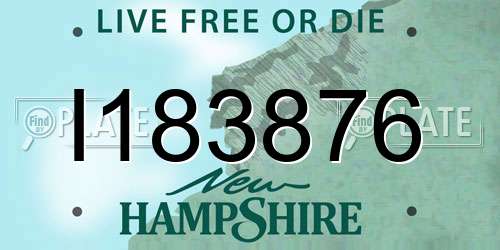 I183876 New Hampshire License Plate