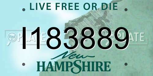 I183889 New Hampshire License Plate