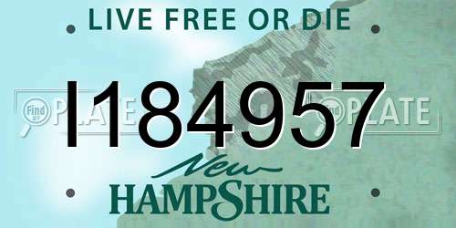 I184957 New Hampshire License Plate