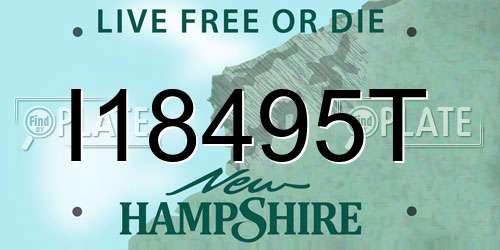 I18495T New Hampshire License Plate