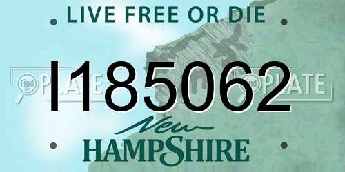I185062 New Hampshire License Plate