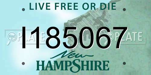 I185067 New Hampshire License Plate