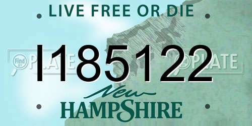 I185122 New Hampshire License Plate
