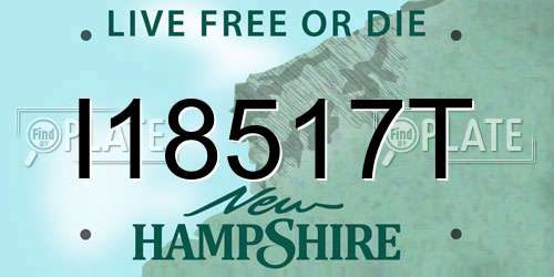 I18517T New Hampshire License Plate