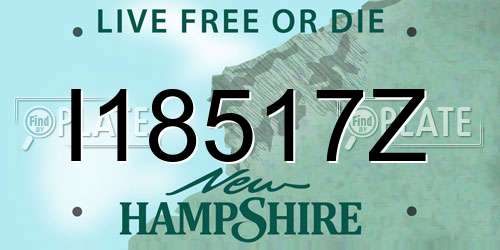 I18517Z New Hampshire License Plate