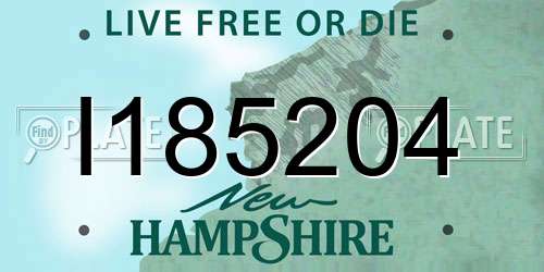 I185204 New Hampshire License Plate