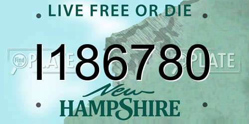 I186780 New Hampshire License Plate
