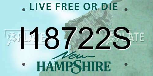 I18722S New Hampshire License Plate