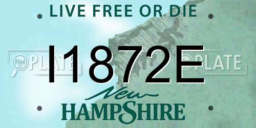 I1872E New Hampshire License Plate