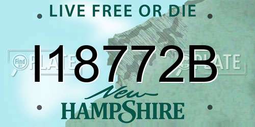 I18772B New Hampshire License Plate