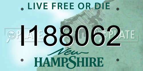 I188062 New Hampshire License Plate