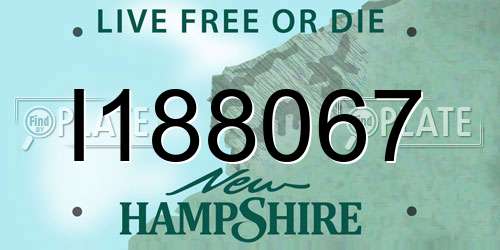 I188067 New Hampshire License Plate