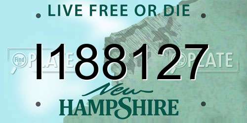 I188127 New Hampshire License Plate