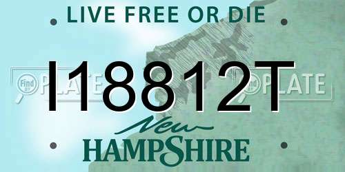 I18812T New Hampshire License Plate