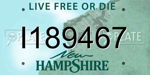 I189467 New Hampshire License Plate