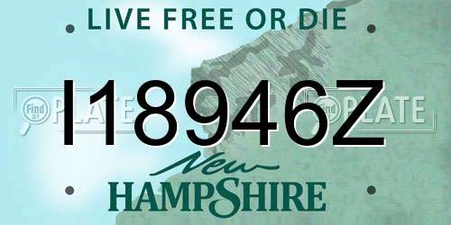 I18946Z New Hampshire License Plate