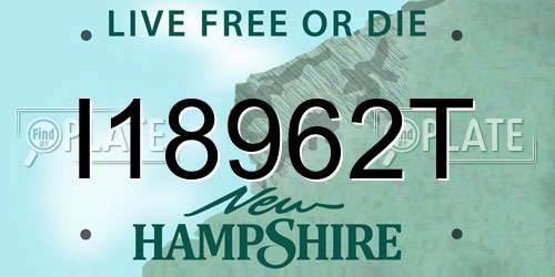 I18962T New Hampshire License Plate