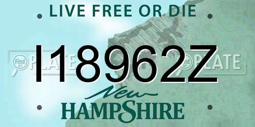 I18962Z New Hampshire License Plate