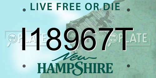 I18967T New Hampshire License Plate