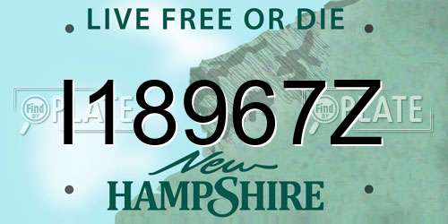 I18967Z New Hampshire License Plate