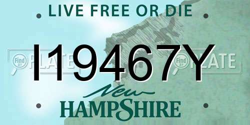 I19467Y New Hampshire License Plate