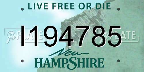 I194785 New Hampshire License Plate