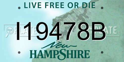I19478B New Hampshire License Plate