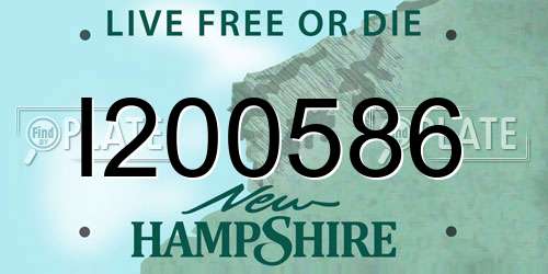 I200586 New Hampshire License Plate