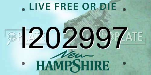 I202997 New Hampshire License Plate