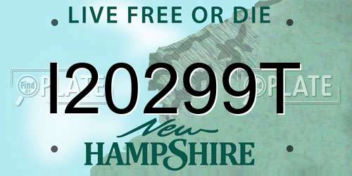 I20299T New Hampshire License Plate
