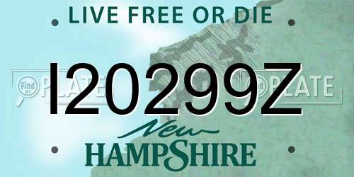 I20299Z New Hampshire License Plate